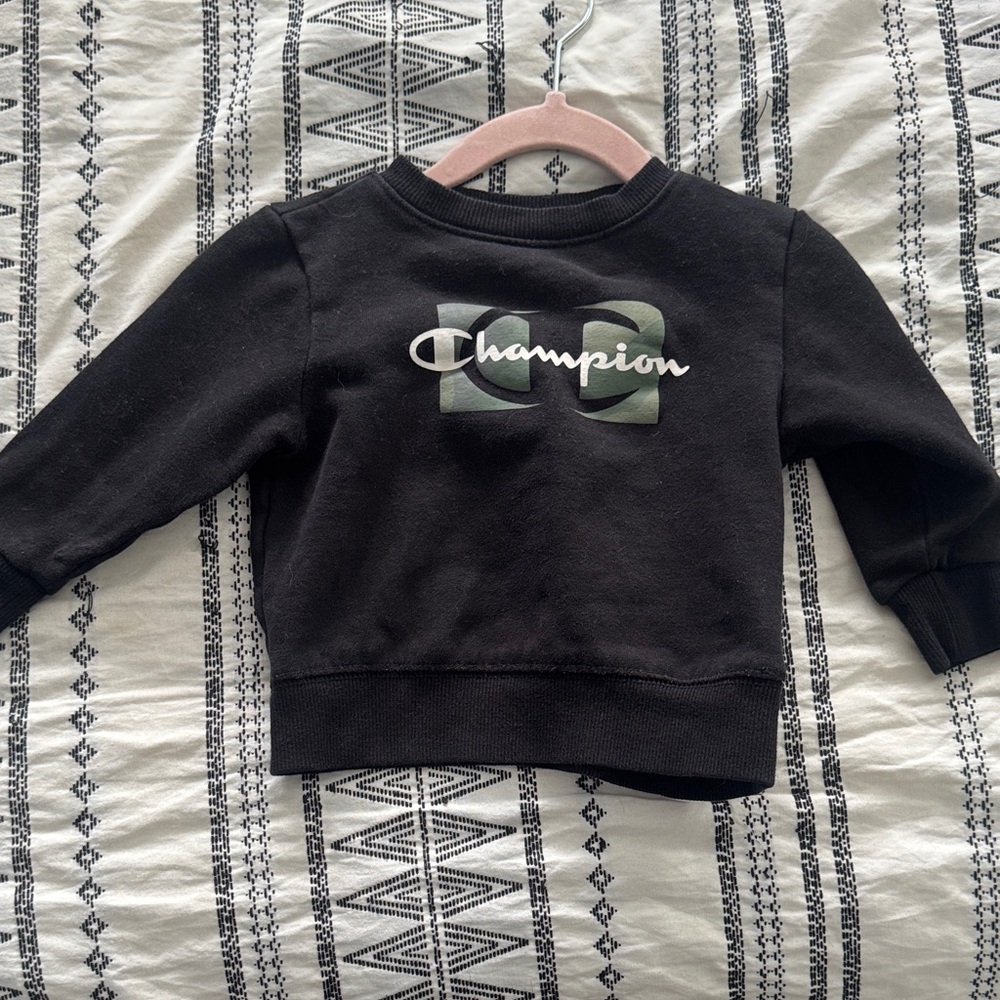 Champion Kids Black Logo Sweatshirt